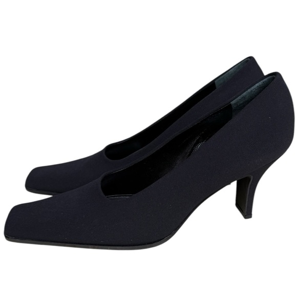 Prada Black Neoprene Square Toe Pumps Heels, Size 37 - Picture 5 of 14